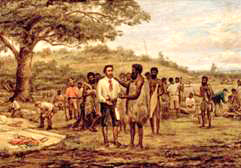 Batman’s Treaty with the Aborigines at Merri Creek, 6th June 1835 by John Burtt. Image: State Library of Victoria, Accession No: H92.196